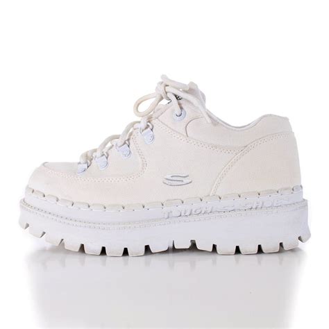 skechers white platform sneakers.